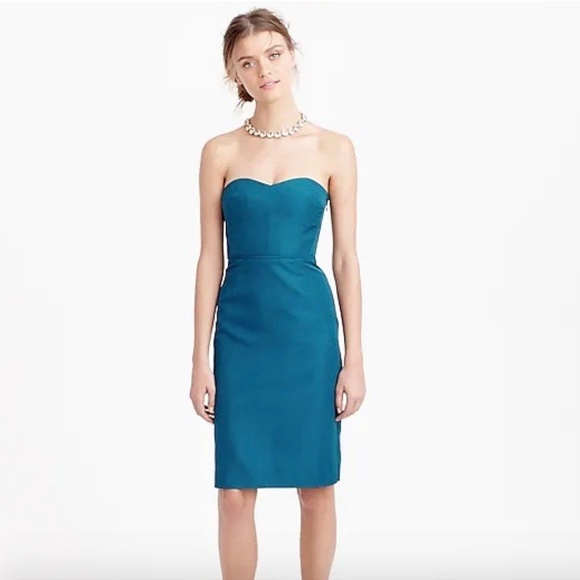 J. Crew Dresses & Skirts - J.crew 0 xs Strapless Rory Dress Deep Harbour Teal